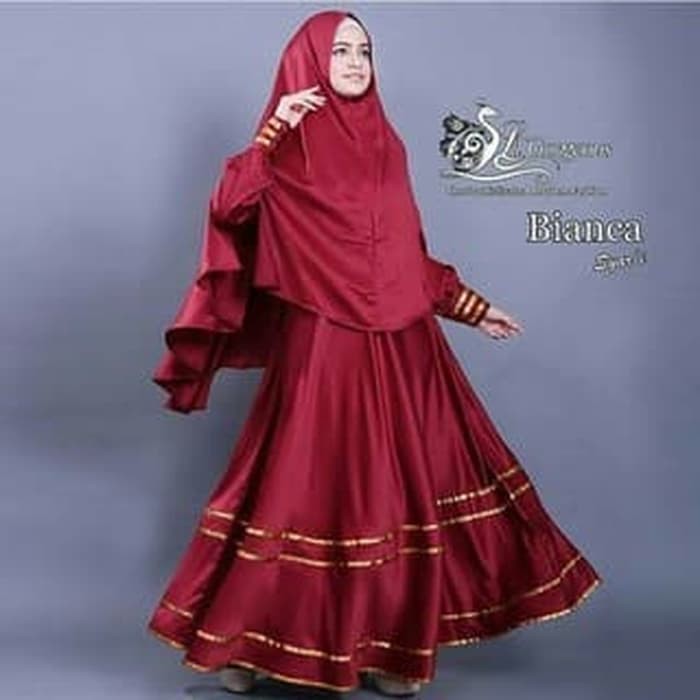 TERMURAH Pakaian Muslim gamis wanita cewe ramadhan lebaran Fc Bianca Syari Set Banyak Warna AF97 pua