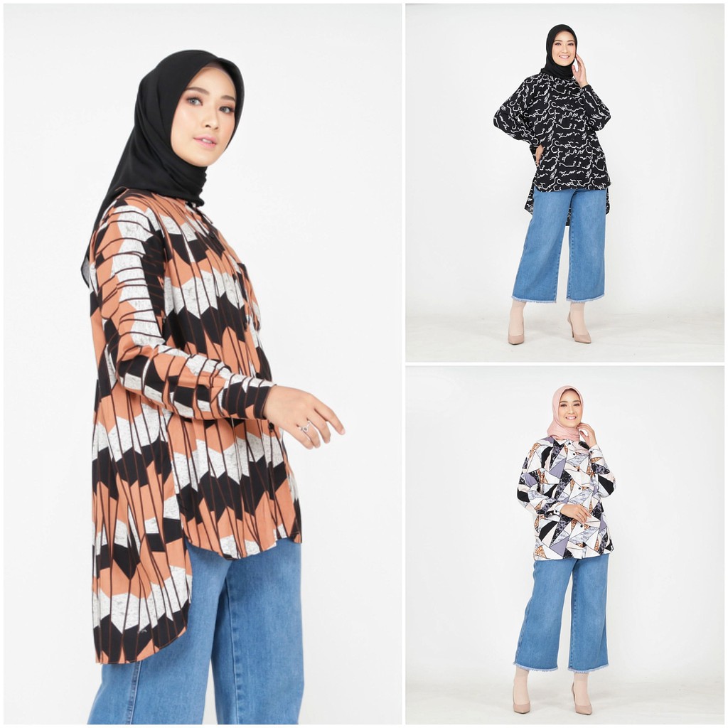 Kemeja Wanita Busui LD 120 Jumbo Bahan Rayon Viscose-1