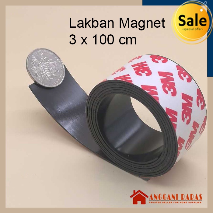 Lakban Magnetic Selotip Magnet 3M Self Adhesive uk 3 cm x 1 meter