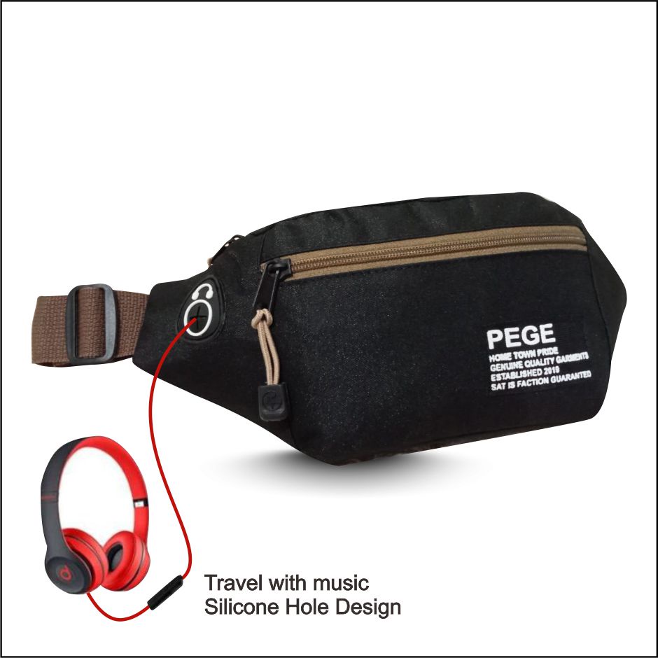 Tas Selempang Bahu PEGE Tas Waistbag Pria Model Keren Casual Trendy  - PG 8923