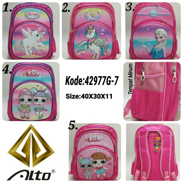 TAS SEKOLAH BACKPACK ANAK PEREMPUAN ALTO 42977G-7