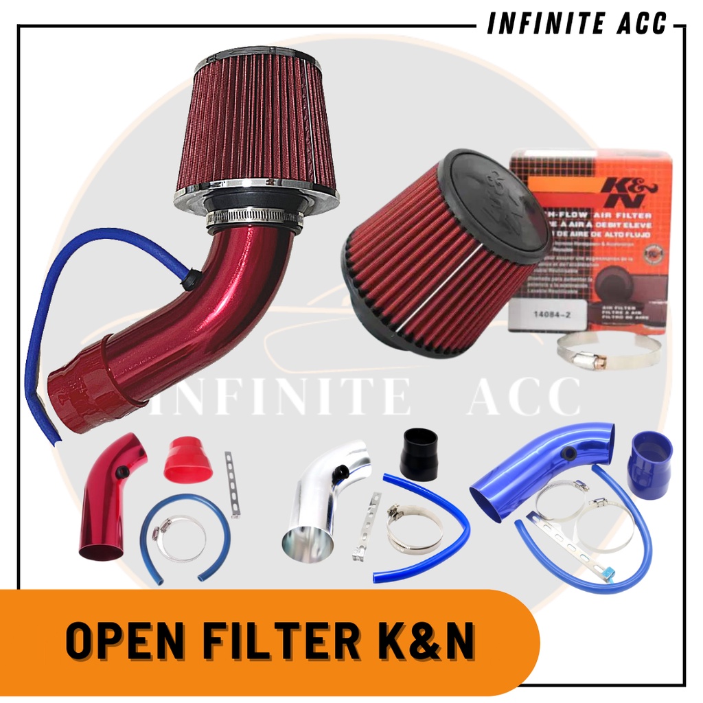 Jual Paket Open Filter Pipa Intake Short Filter K N Universal Aksesoris Modifikasi Mobil