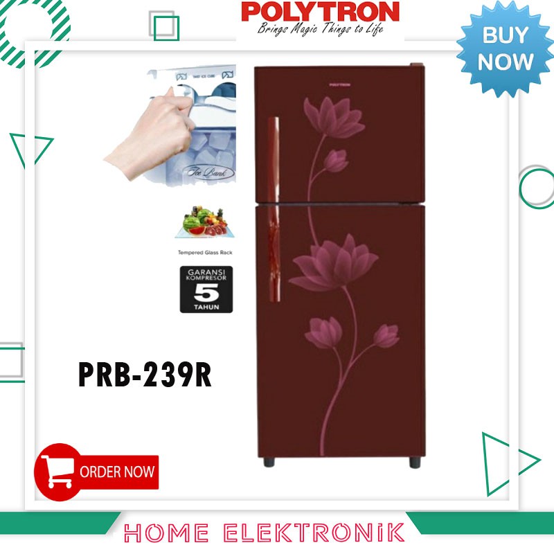 KULKAS POLYTRON PRB-239-R 2 PINTU