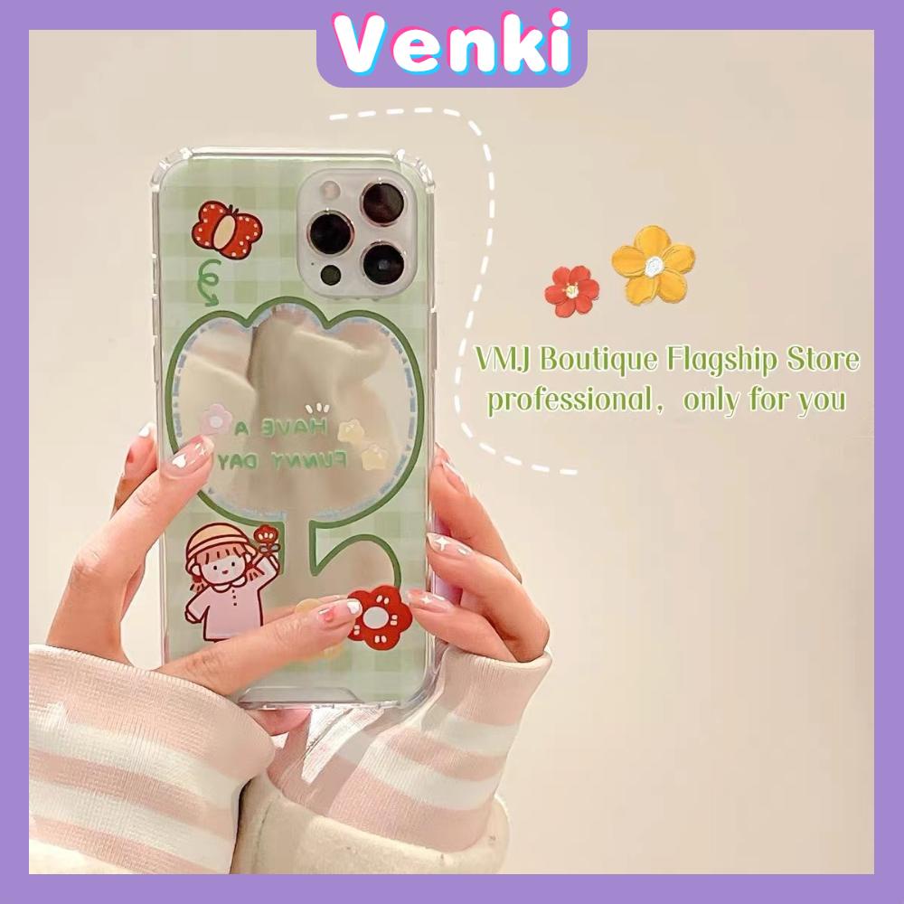 iPhone Case Luxury Acrylic Reflective Mirror Airbag Shockproof Protection Camera Cartoon Cute Compatible For iPhone 11 iPhone 13 Pro Max iPhone 12 Pro Max iPhone 7Plus iPhone xr