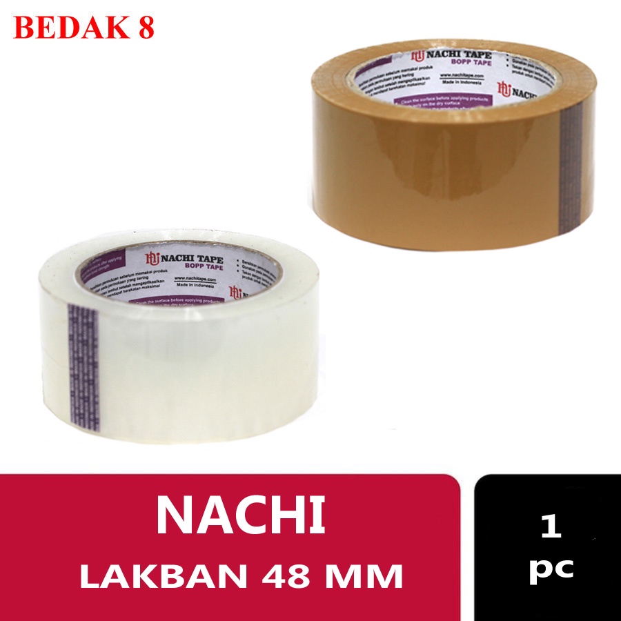 Lakban Nachi 48 mm Bening/ Coklat