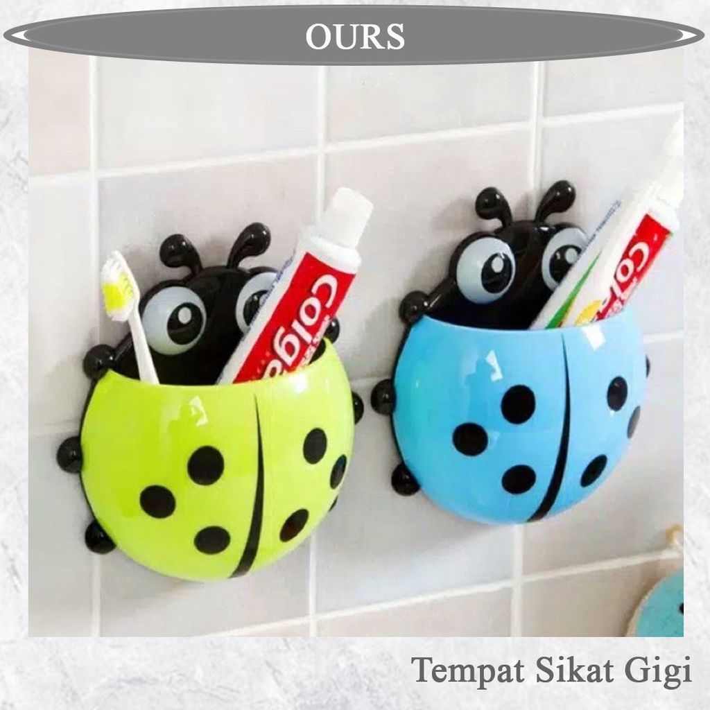 Tempat Sikat Gigi Odol Model Kumbang / Lady Bug Holder / Holder Kumbang Totol