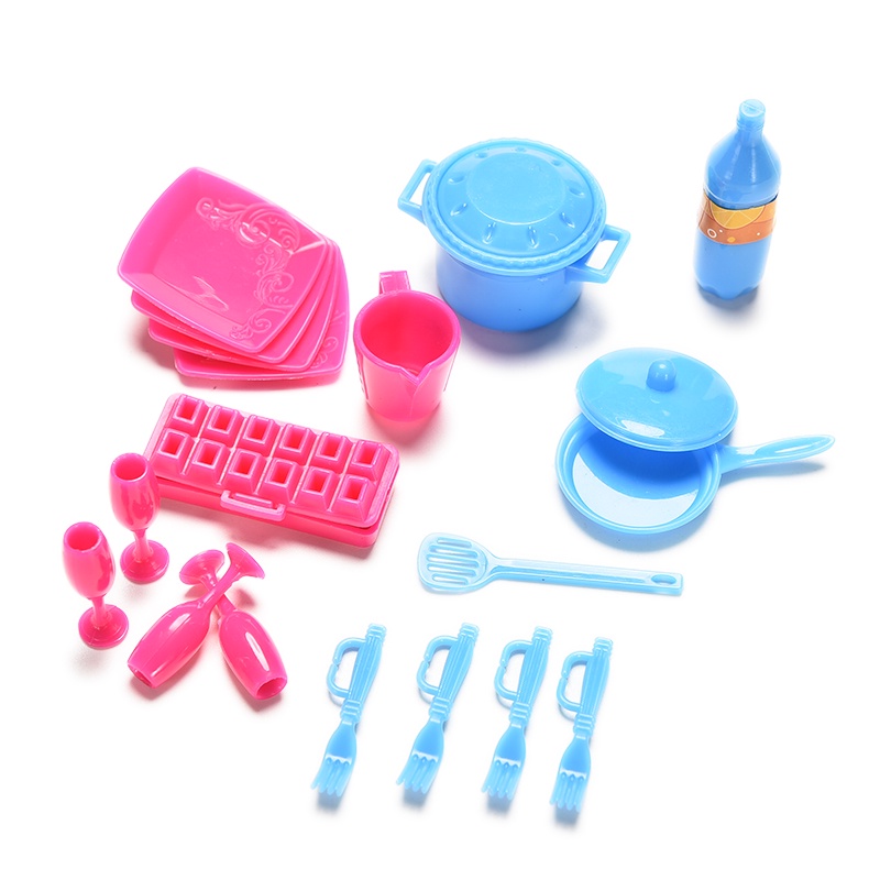 Justenjoyingg.id 18pcs / set Mainan Peralatan Dapur Mini Untuk Aksesoris Rumah Boneka Barbie