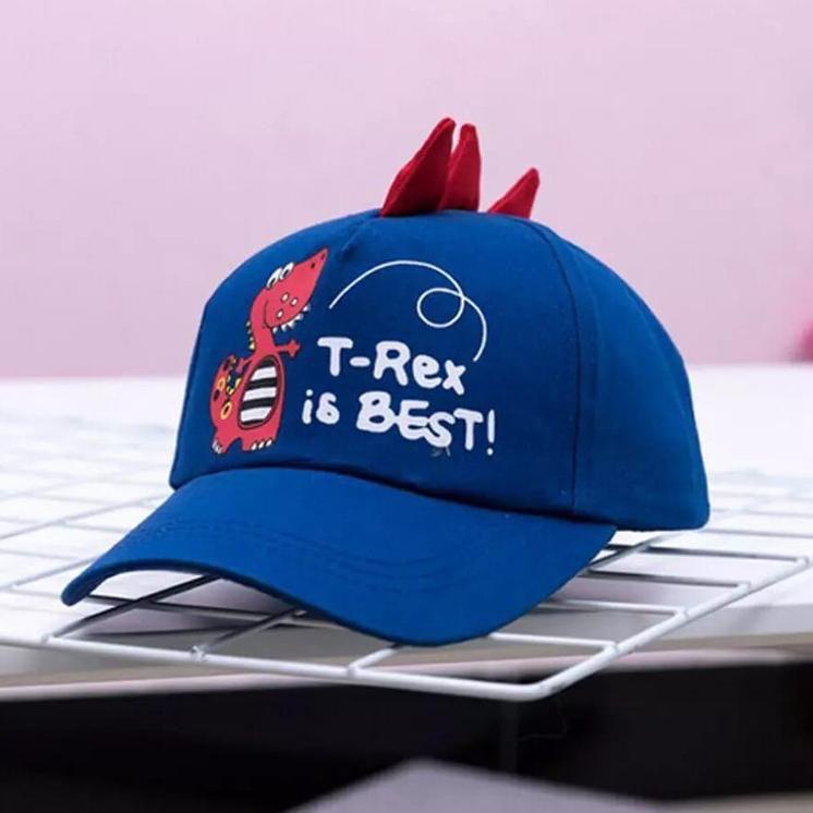 Topi Baseball Motif Dino Trex Bordir / Topi Anak-Anak / Topi Anak Karakter Dinosourus