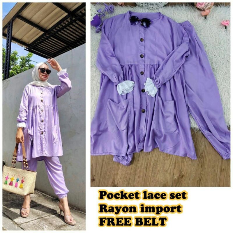 Setcel lilac bahan rayon