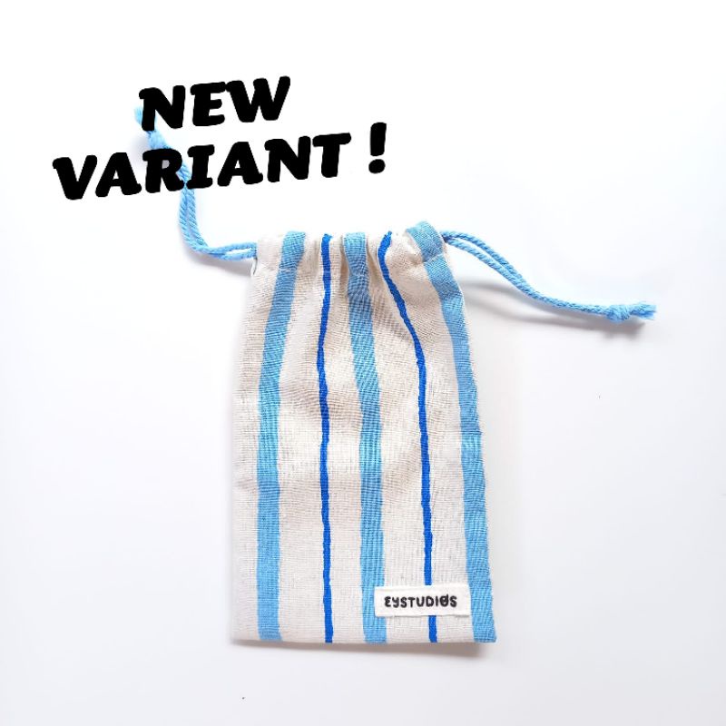 eystudios - Mini Pouch Drawstring cotton  / Kantong Serut motif salur