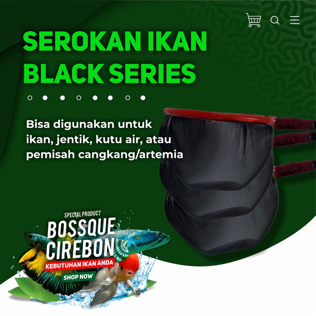 Serokan Ikan Cupang Bambu Mental Stick Black Series Seser Saringan Sauk Kutir Encu Cangkang Artemia 5,5 cm
