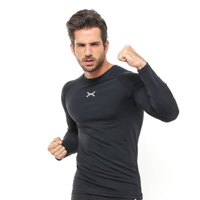 FPS-009HT Kaos lengan panjang sport fitness bodyfit FLEX hitam