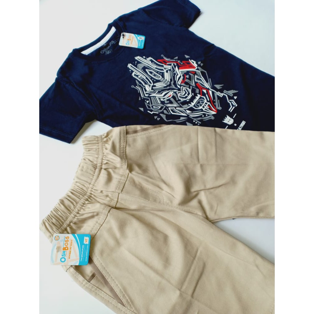 COD BAJU STELAN ANAK LAKI LAKI GAMBAR MEGATRON DAN CINO PENDEK USIA 1-6 TAHUN-1