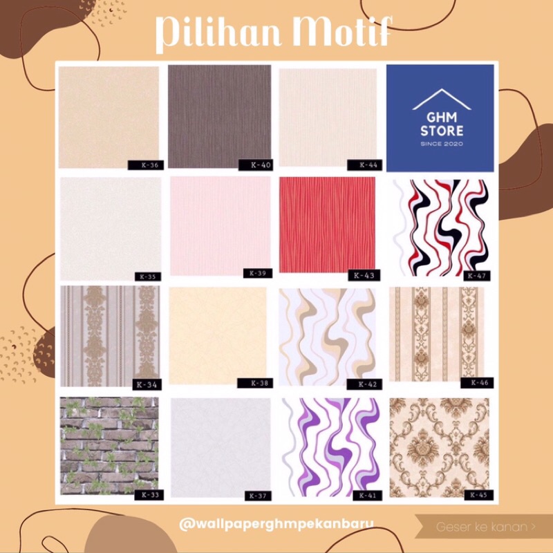 [GHM STORE] WALLPAPER DINDING VINYL PREMIUM MERK RONA BAHAN BERTEKSTUR DAN TIMBUL READY STOK