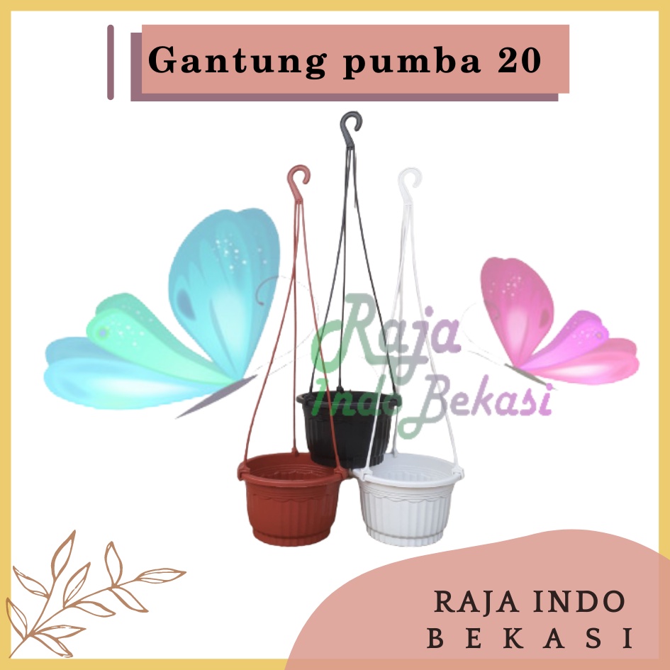 Pot Gantung 20cm Hijau - Pot Bunga Gantung Cantik 20 Cm Pot Tanaman Hias - Hanging Vas Pot