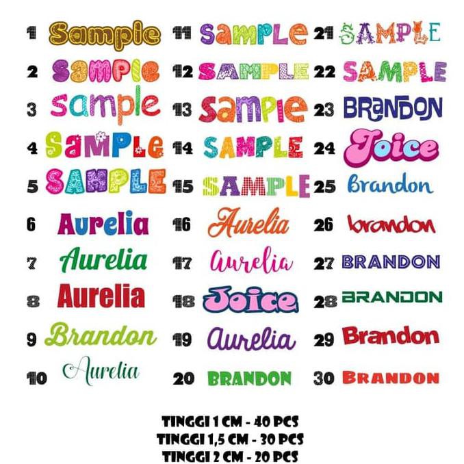 

STIKER LABEL NAMA TAHAN AIR/ STICKER LABEL WATERPROOF CUTOUT LETTERS HARGA TERBAIK