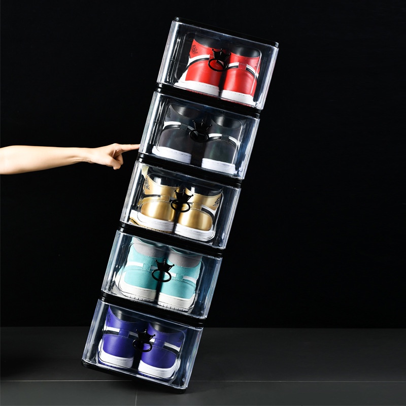 Kotak Tempat Penyimpanan Sepatu Transparan Premium Tebal Besar Sneaker Storage Plastik Murah / High Top Sneakers, Basketball Shoes, High Heels dll