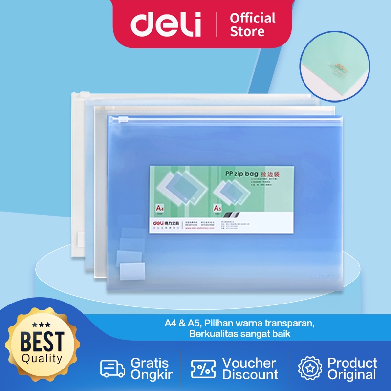 

Deli Zipper Storage Bag / Zipper Travel Pouch / Plastik Ziplock A4 A5 Anti Air 558X