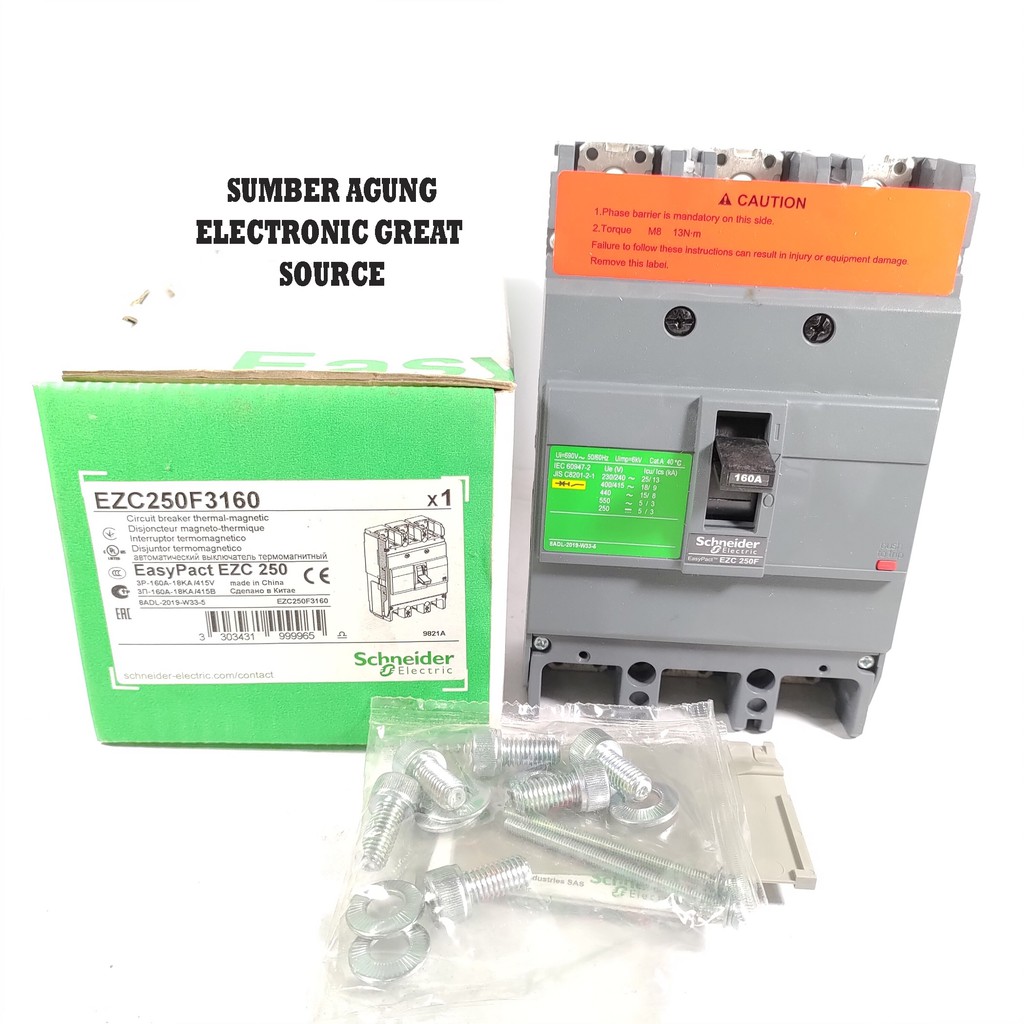 Schneider EZC250F3160 250F 160A 3P Breaker EZC EasyPact Easy Pa