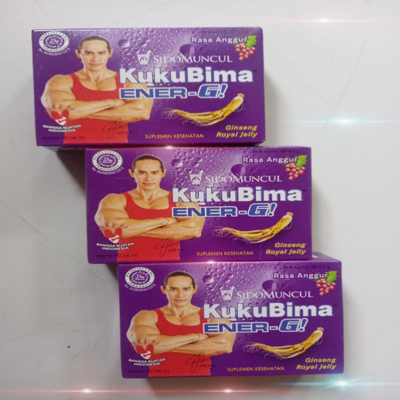 

kuku bima ener-g rasa anggur 1 kotak isi 6 sachet