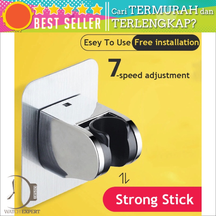 Bisa COD Penyanggah Kepala Shower Hose Holder Bracket Drill Free - SHAI DZZL001