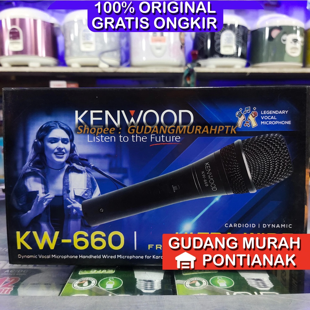 Mic Microphone KENWOOD KW-660 Vokal Karaoke Professional Dynamic KW 660 KW660