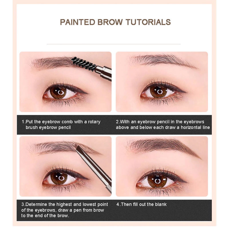 SHINE STAR - BISA COD -  Automatic Eyebrow 2IN1 / Pensil Alis Anti Air Etude Pensil Alis Putar Drawing / Eyeliner