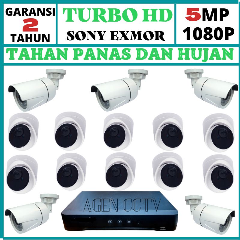 PAKET CCTV 16 CHANNEL 15 KAMERA 5MP 1080P TURBO HD IR SONY EXMOR