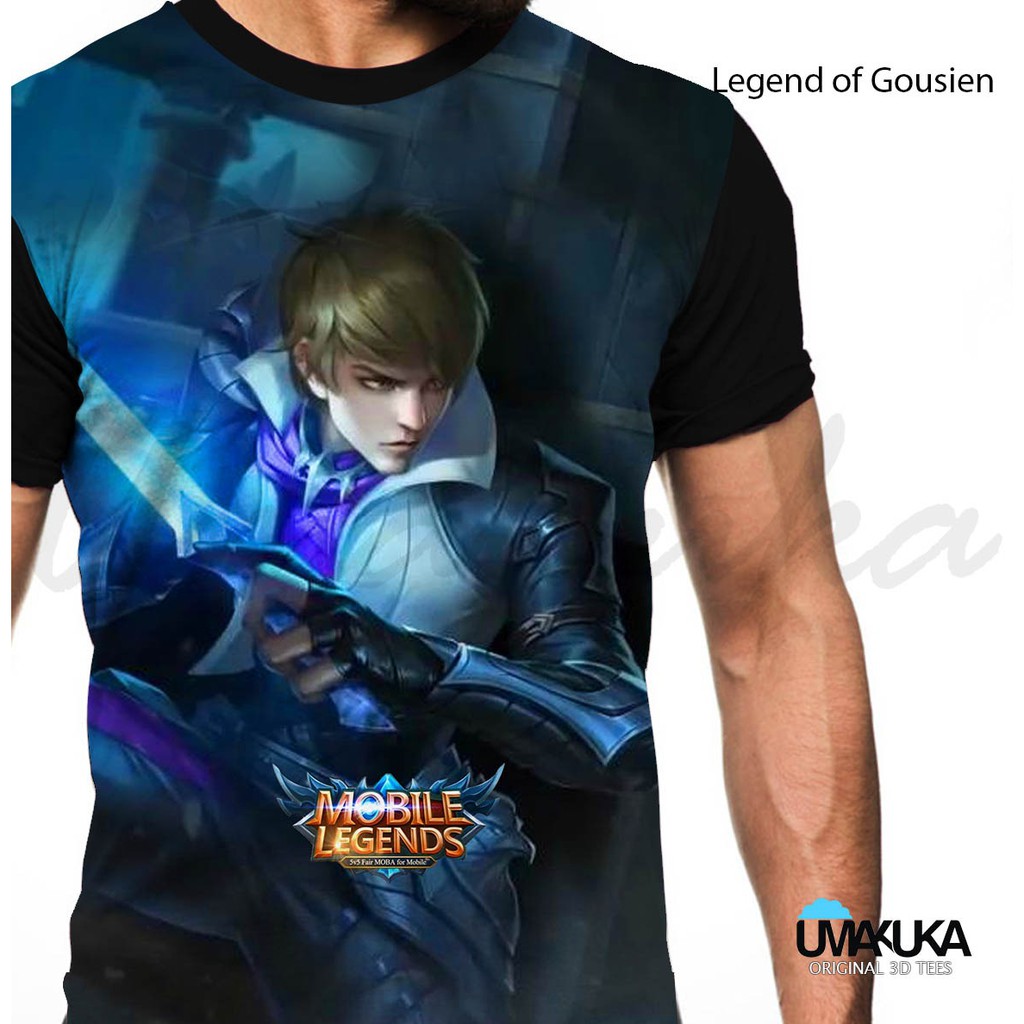 baju tshirt kaos 3d game mobile legend gousien skin epic terbaru premium original & keren