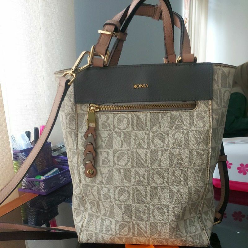 Tas Bonia Tabung Monogram Authentic Preloved