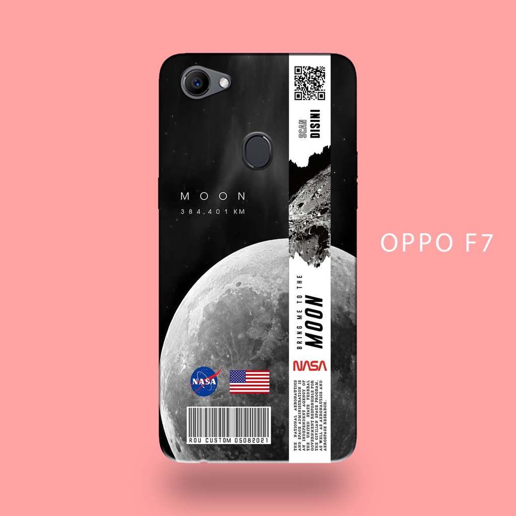 Case OPPO F7 Terbaru - Laris Custom [ NASA MOON ] OPPO F7 - Case Hp - Casing Hp - Softcase Glossy - 