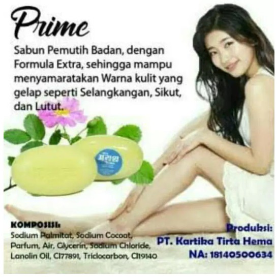 Sabun Korea Pemutih PRIME MIRACLE Original BPOM / Sabun Pemutih Badan dan Wajah Glowing / Sabun Pemutih Badan Permanen Wanita Pria / Sabun Pemutih Kulit Ketiak Selangkangan Seluruh Tubuh – Sabun Pemutih Wajah Sabun Mandi PREMIUM Skincare Terbaik