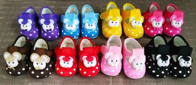 Sepatu Bayi Lucu Sepatu Bayi Perempuan Sepatu Prewalker Usia 0-12 Bulan