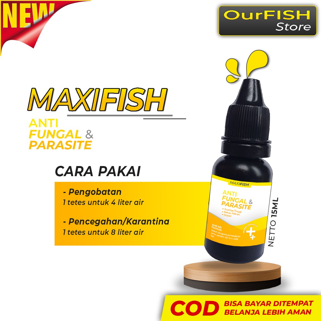 OURFISH - Obat Ikan Hias Anti Jamur Ich White Spot Parasit Cupang Blue Rim Avatar Halfmoon Guppy