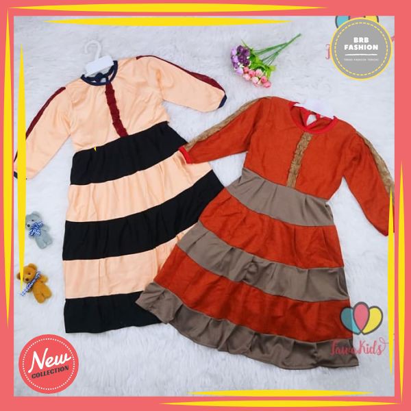 Gamis Khansa Anak 5-6 Tahun / Baju Ngaji Perempuan Gaun Modern Modis TP