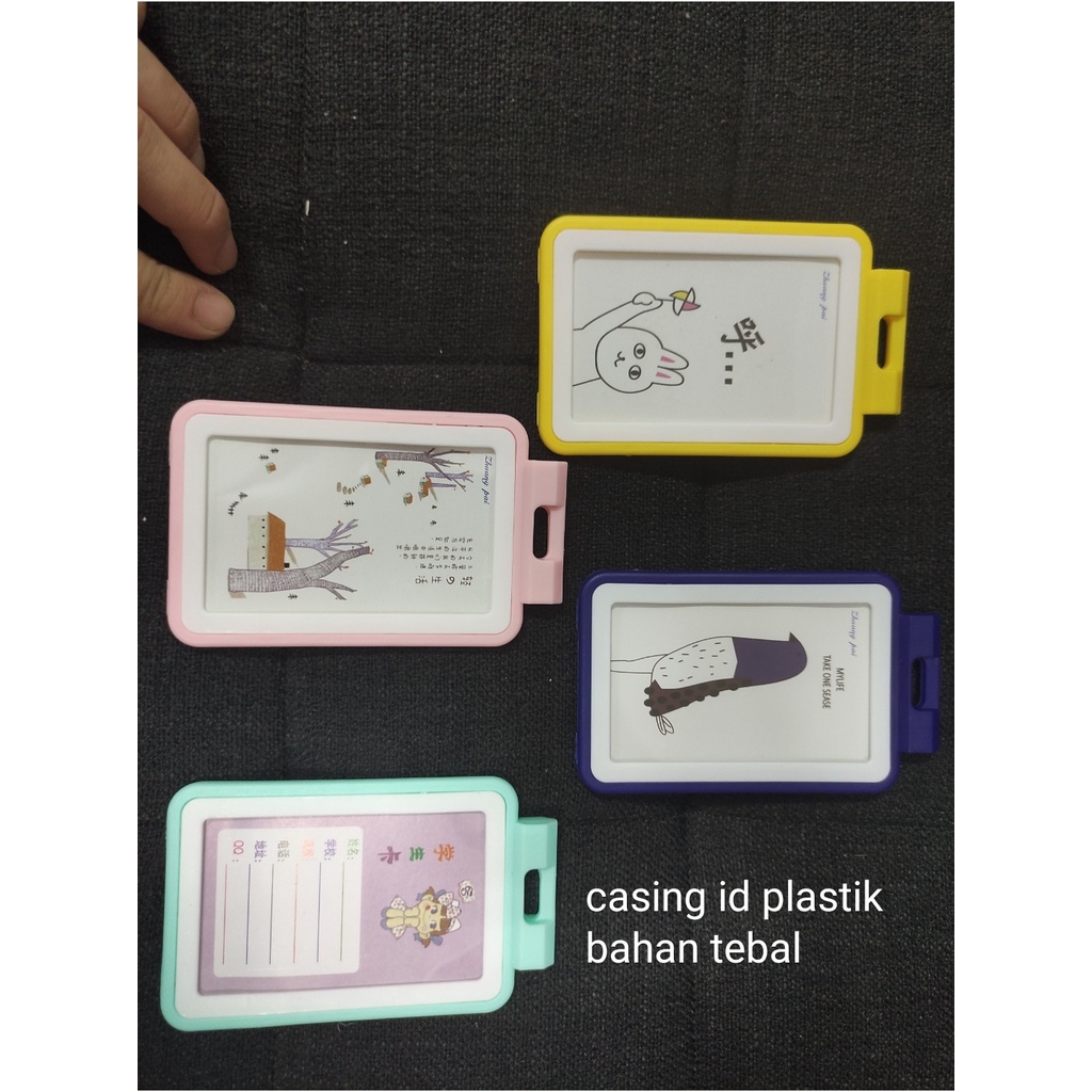 

casing name tag zuang pai yosep plastik tebal pastel id card plastik warna pastel satuan ukuran kartu umum