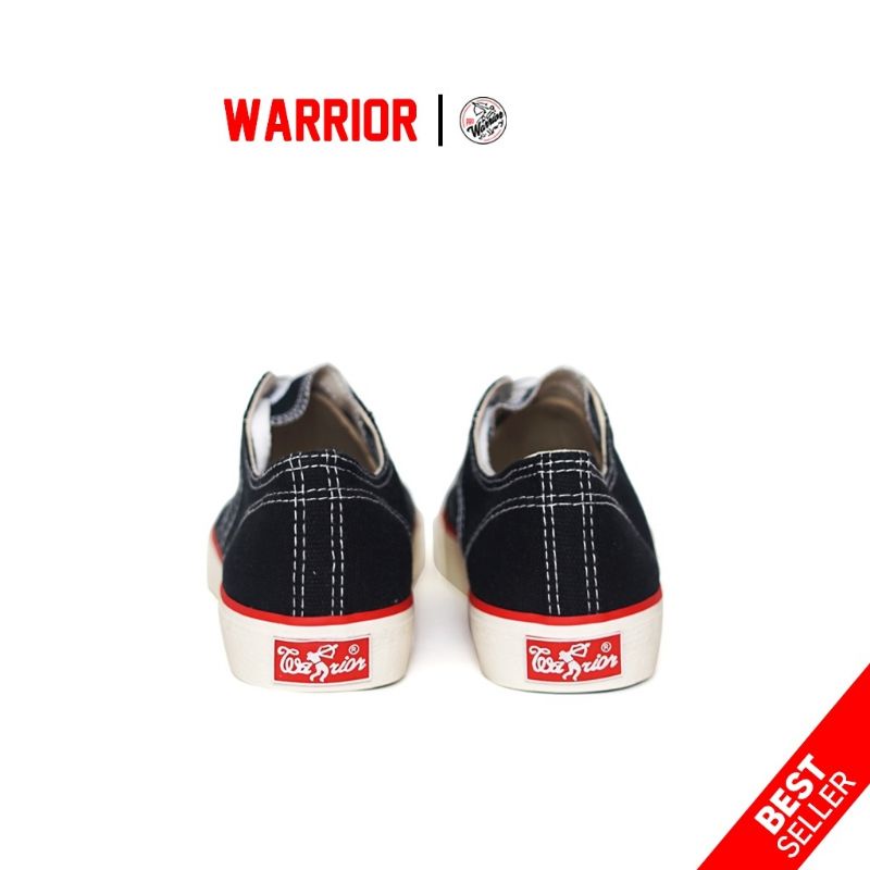 Sepatu Warrior Classic Hitam Putih LC - Sepatu Sekolah Warrior Pendek