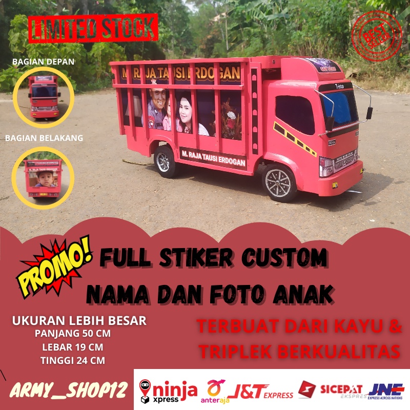 CoverTruk Oleng Harga Murah Miniatur Truk Oleng Kayu Asli Jumbo Murah Mainan Anak Dorong Truk Oleng 