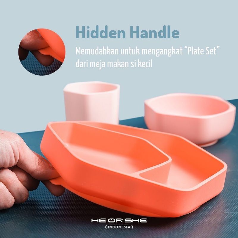 HeOrShe Toddler Feeding Set - He Or She Alat Makan Set Piring Anak