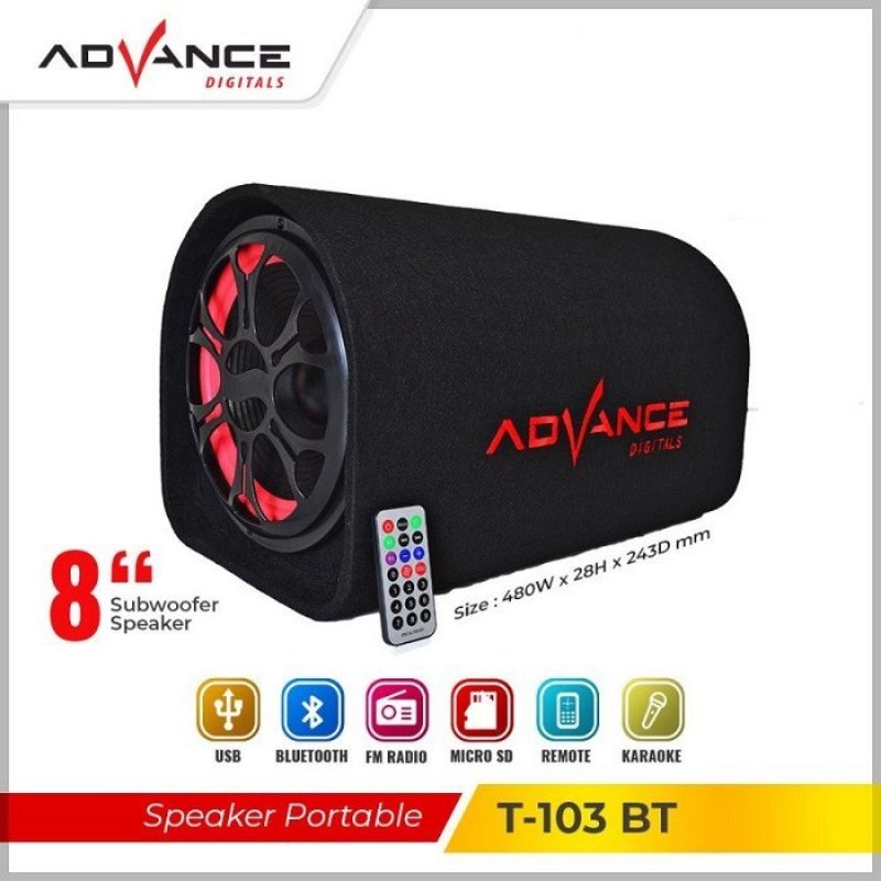 speaker bluetooth 8&quot; inch ac dc advance t103bt/ t 103 bt