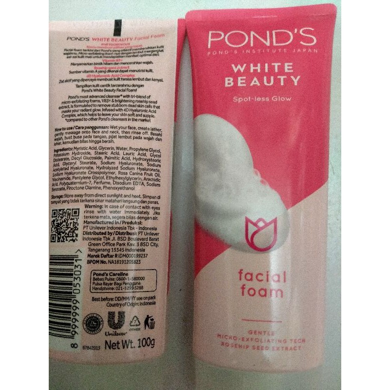 sabun cuci muka POND'S Facial Foam 100g dan 90g