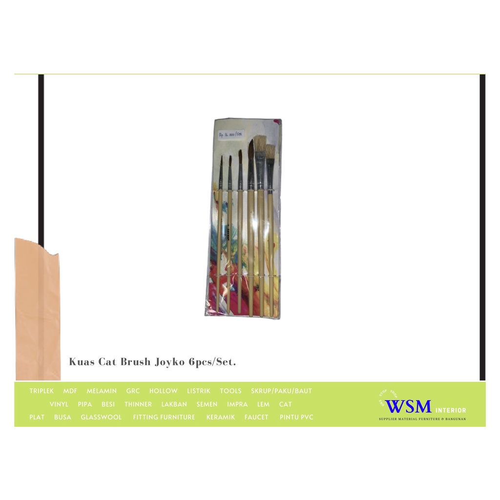 

Kuas Brush Cat Paint Joyko 6pcs/Set