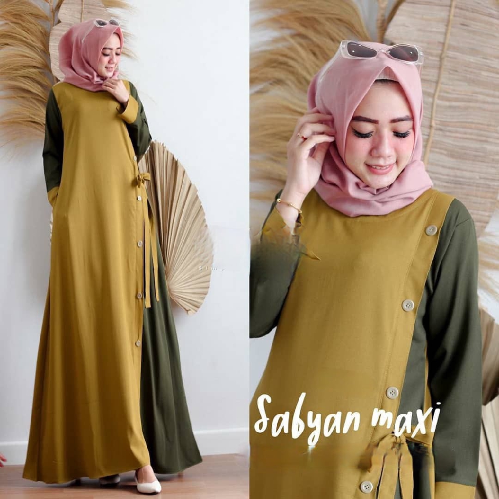 BUY 1 GET 1FREE | (S M L XL XXL XXXL 5L) MAXY DRESS CANTIK / Sabyan Maxi