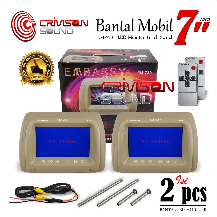 HEADREST TV LED MONITOR 7 Inch UNTUK MOBIL Embassy EM-720