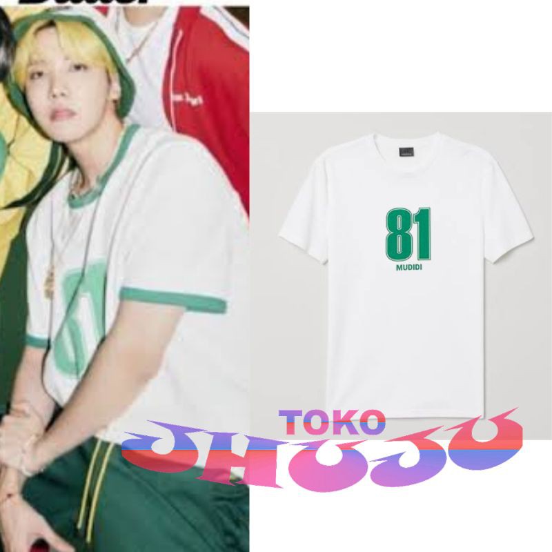 Baju T shirt BTS J Hope mudidi 81 SABLON HIJAU