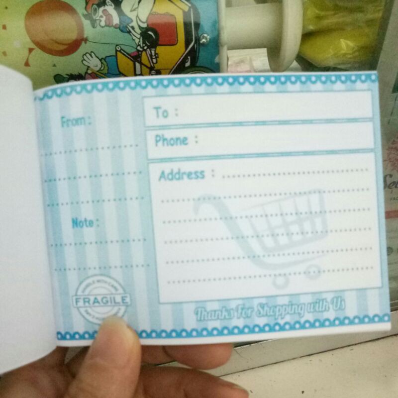 

Nota alamat pengiriman paket