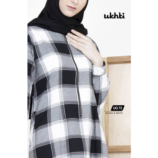 [myniv] Ukhti UG 72 gamis kotak-kotak hitam putih