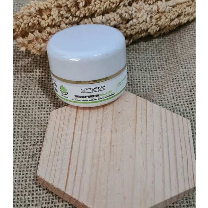 Kitoderm Sunscreen Foundation For Acne Skin | Krim Pagi Alas Bedak | Krim Pagi Jerawat