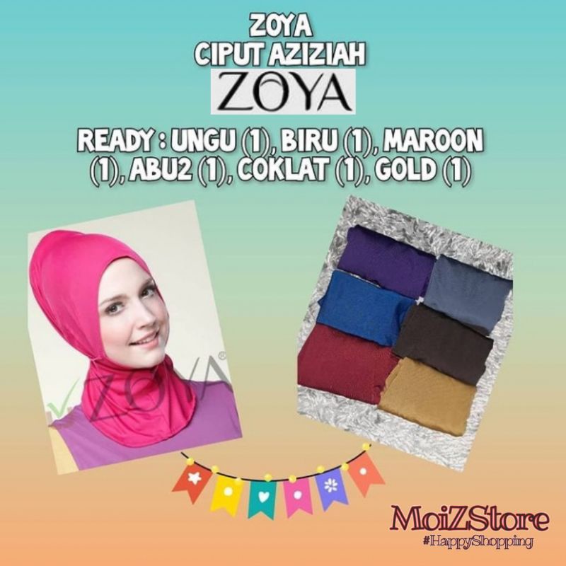 Ciput Jilbab Aziziyah Zoya Ciput Ninja Murah Ciput Zoya Bandana Zoya Premium Wanita Muslimah Zoya