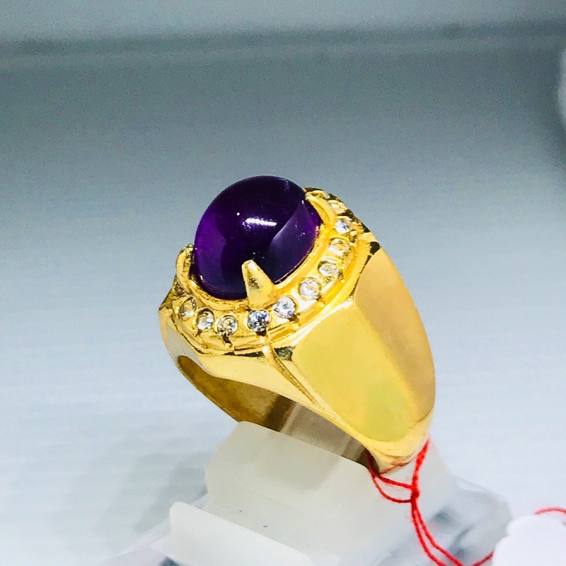 Batu kecubung kalimantan ring gold